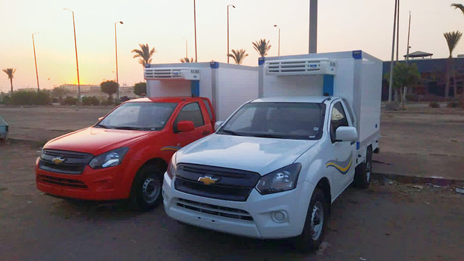 Supersnow truck refrigeration units KX-350K installed in Egypt
